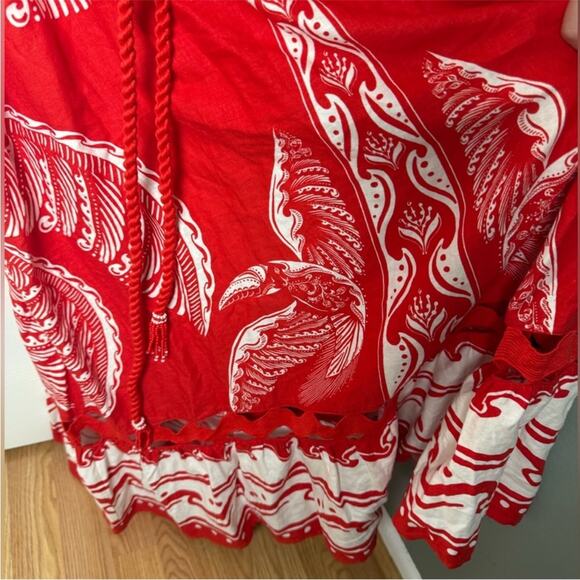 Farm Rio Red Majestic Coconut Tree Maxi Dress XS - Picture 3 of 9